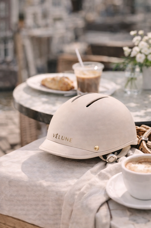 stylish minimalist bike helmet for women velune sand